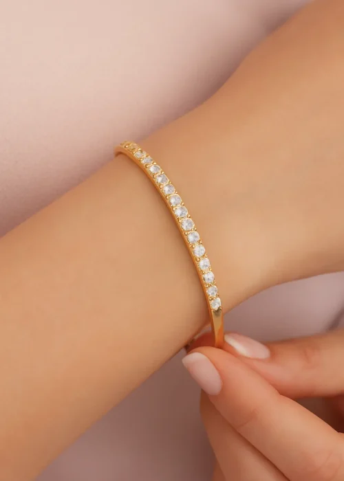 Modern Interlock Gold Diamond Bracelet