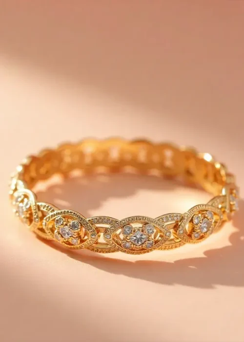 Designer Gold Diamond Bangle