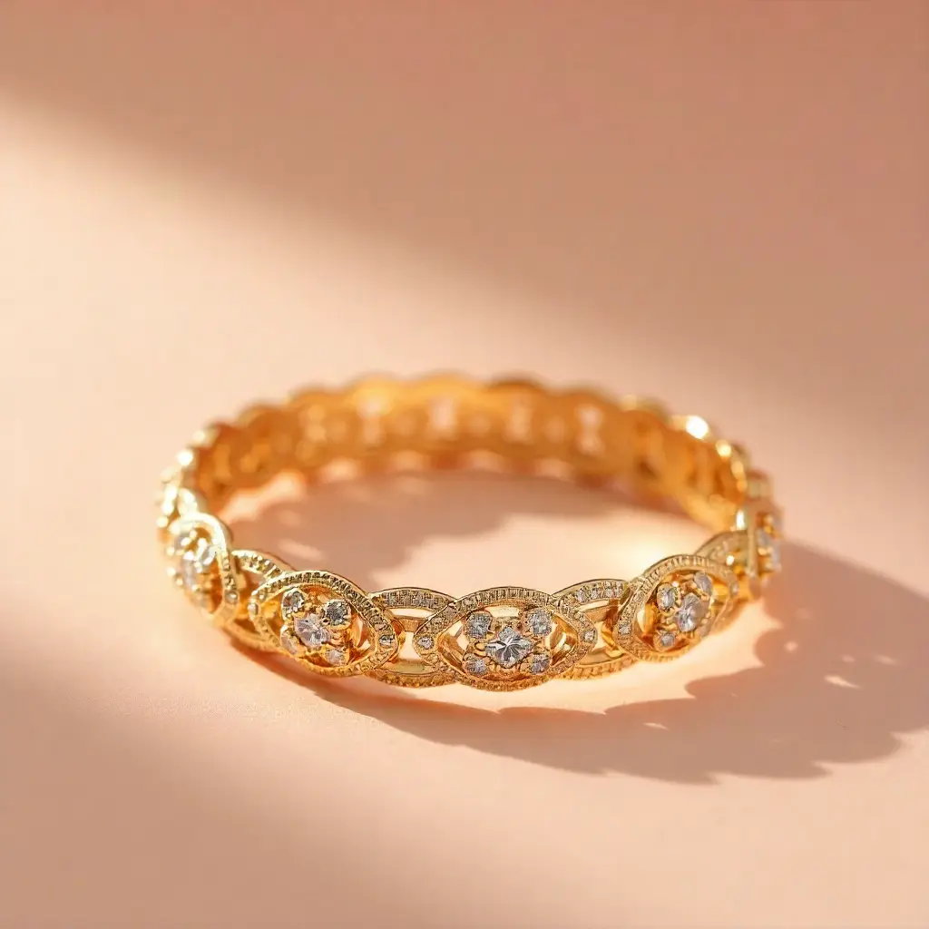 Designer Gold Diamond Bangle
